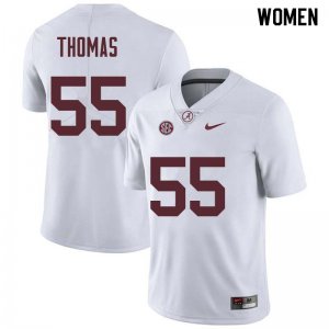 NCAA Women's Alabama Crimson Tide #55 Derrick Thomas Stitched College Nike Authentic White Football Jersey UB17G47XF